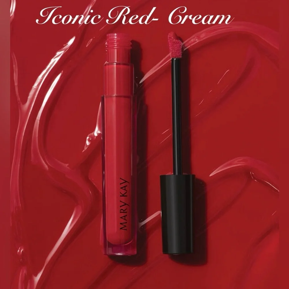NWT Mary Kay Unlimited Lip Gloss ICONIC RED Cream Finish Shine Red Brown Color
